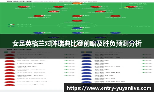 女足英格兰对阵瑞典比赛前瞻及胜负预测分析
