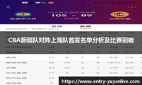 CBA新疆队对阵上海队首发名单分析及比赛前瞻